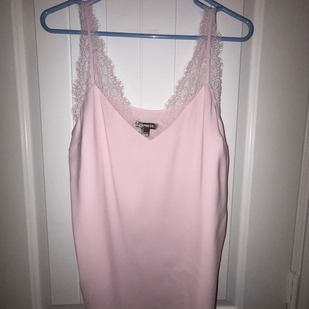 Express Pink Lace Trim Camisole